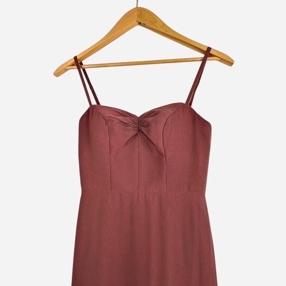 Azazie Justina Bridesmaid Dress Desert Rose - Size A0 - Picture 4 of 8